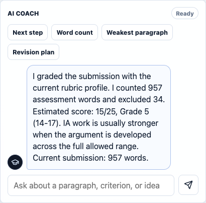 Rubi coach suggestions for the next coursework revision